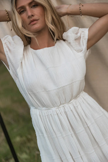 High Neckline on White Dress