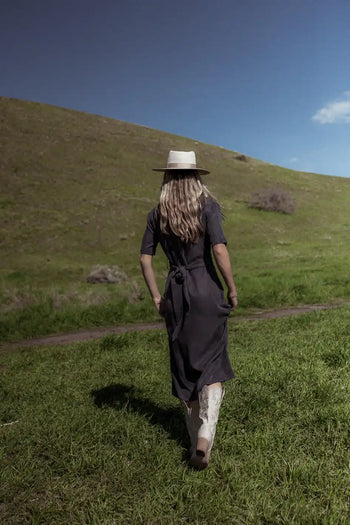 Tie Back on Short Sleeve Dress