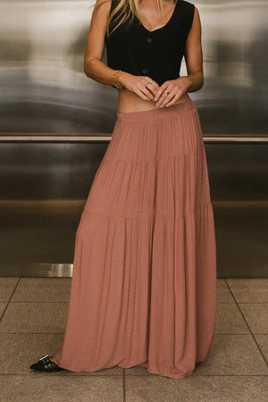 Sawyer Tiered Maxi Skirt in Mauve