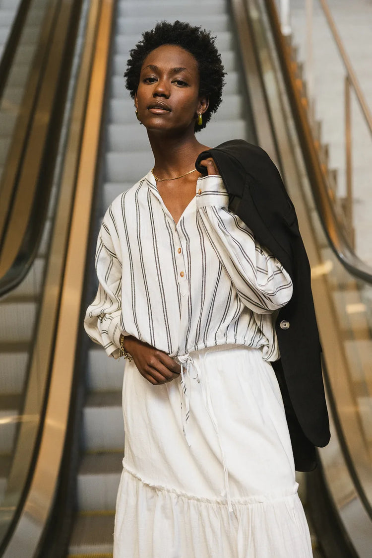 Long sleeves top in white 