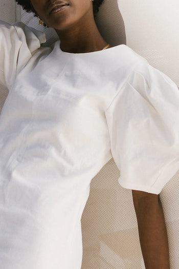 Denim dress in white 