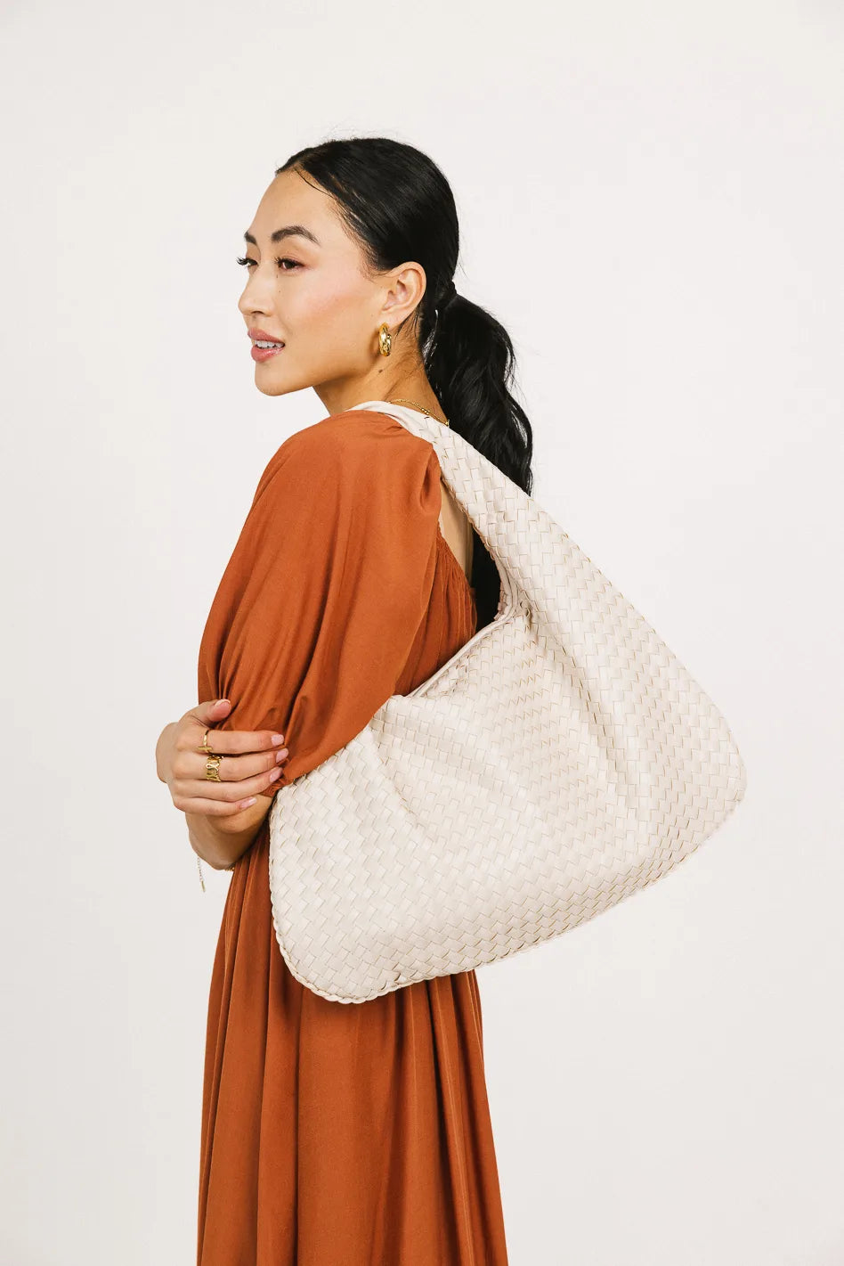 Cercee Hobo Bag in Cream bohme