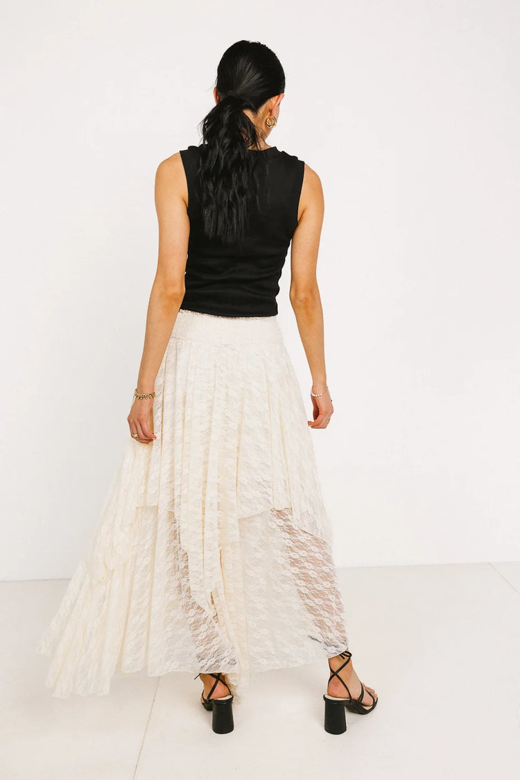 Maxi skirt in ivory 