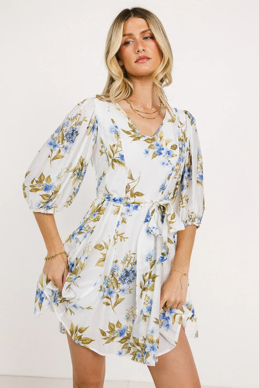 Woven dress in floral 