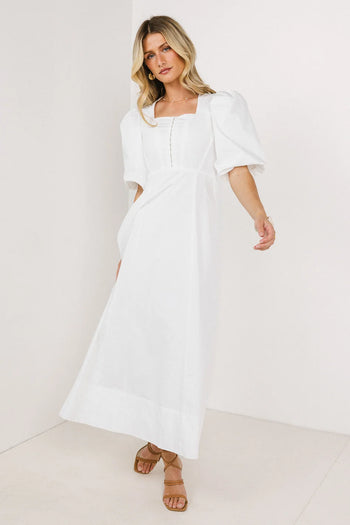 Short sleeves dress in white 