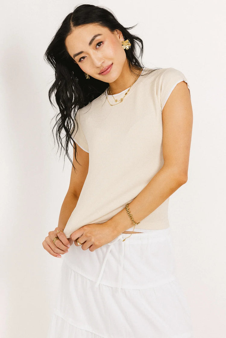 Knit top in ivory 