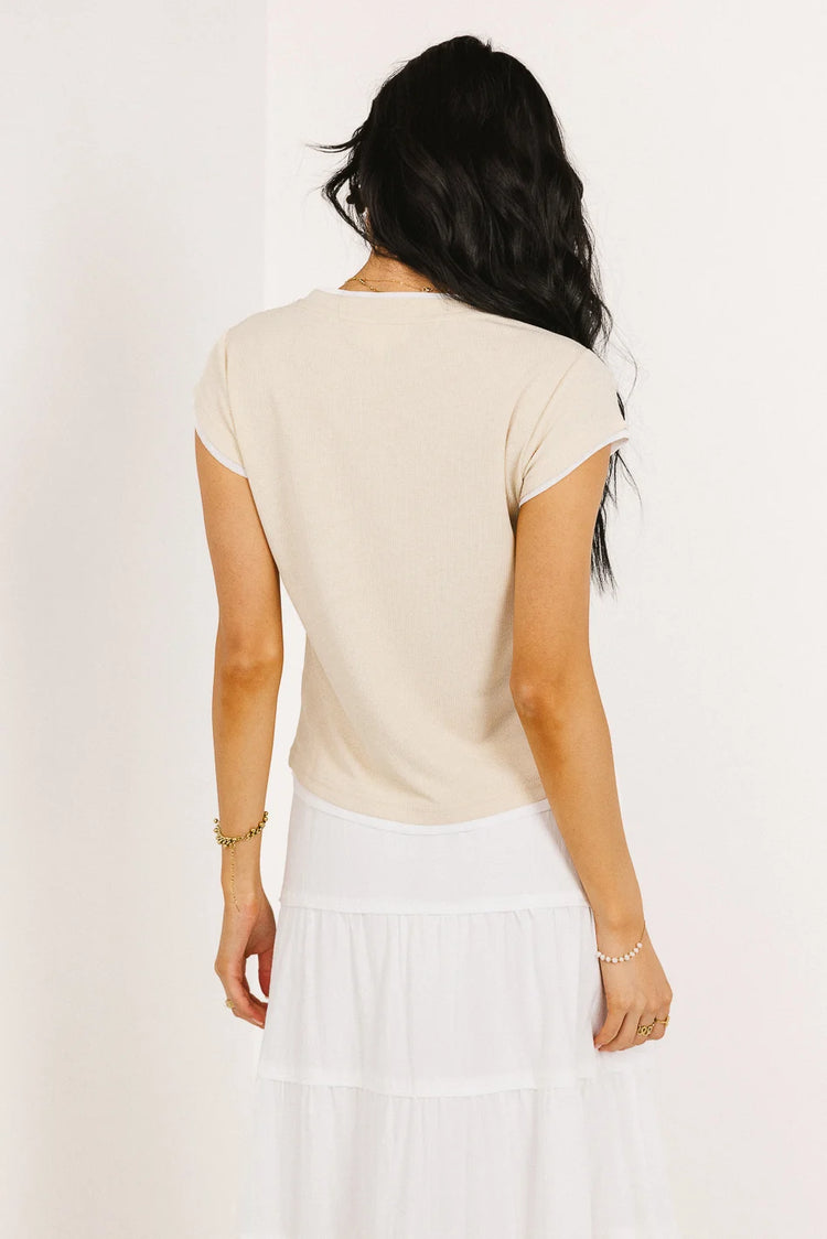 Plain color top in ivory 