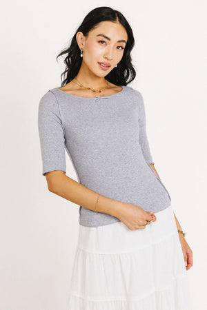 Kippin Fitted Top in Grey - FINAL SALE