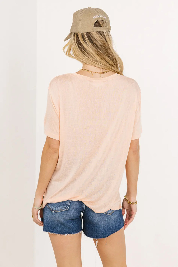 Short sleeves top in peach 