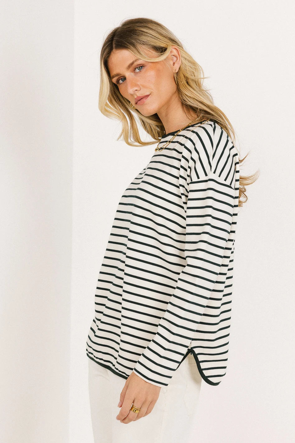 Long sleeves top in green 