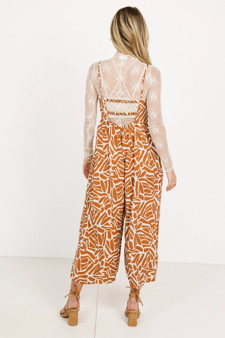 Two horizontal straps printed jumpsuit 