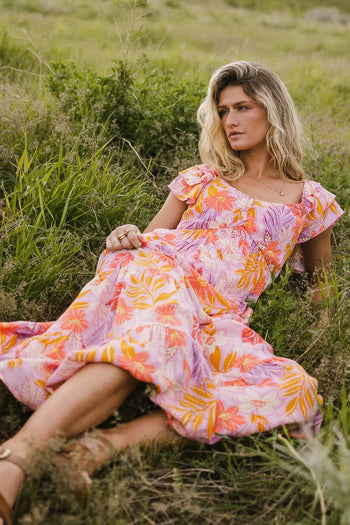 Tropical midi dress 