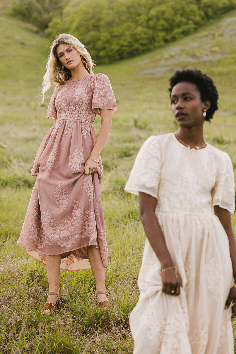 Alora Embroidered Dress in Dusty Rose Alora Embroidered Dress in Dusty Rose