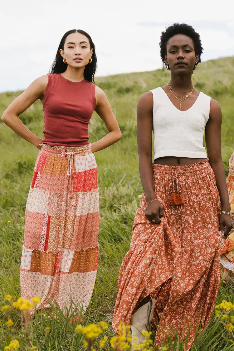 Maxi skirt in orange 