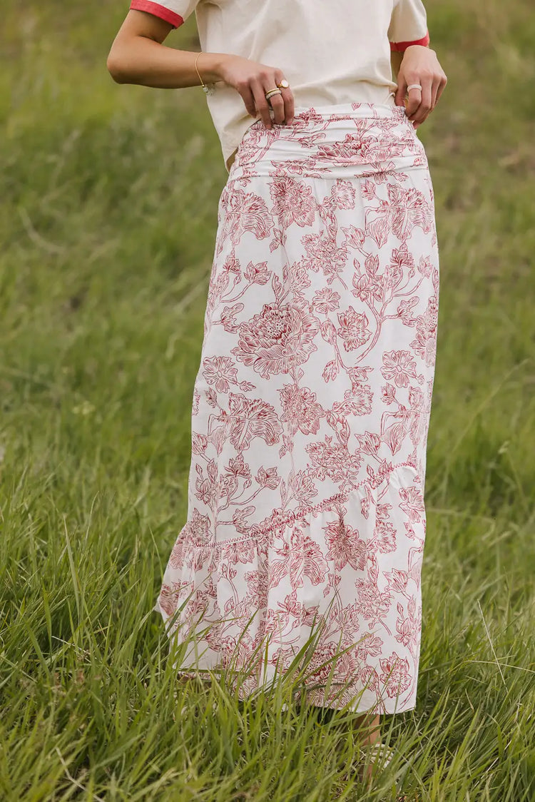 Bastien Floral Skirt in Rust