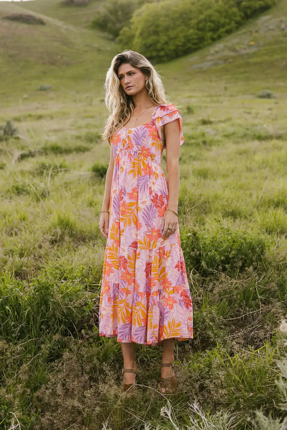 Poppy Tropical Midi Dress