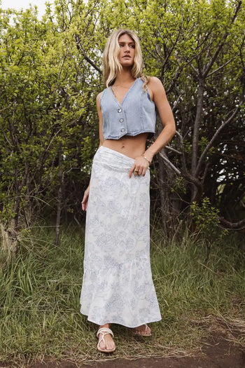 Woven skirt in white 