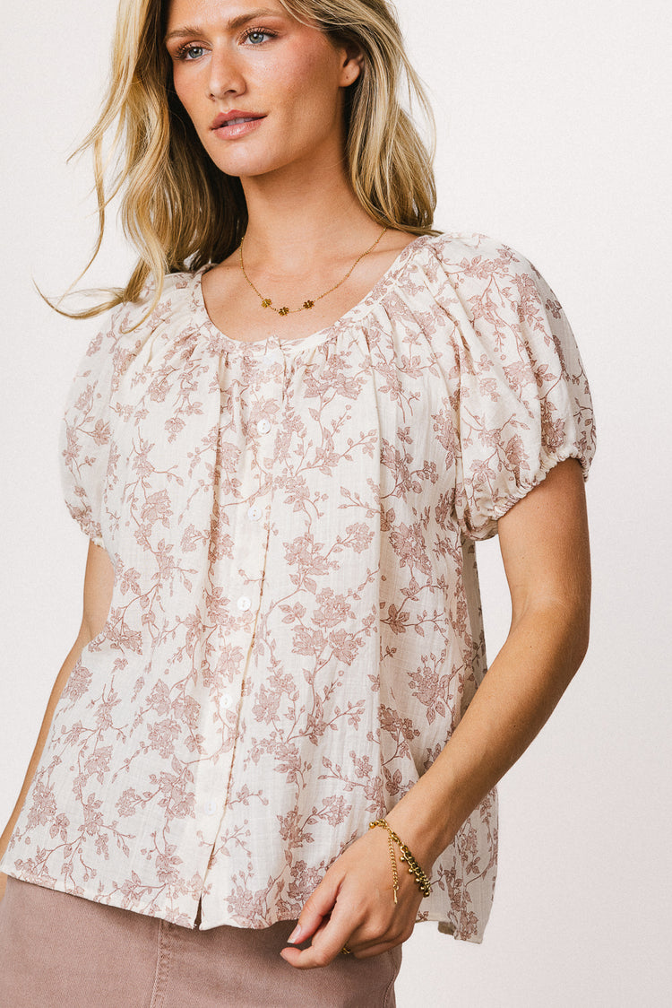 woven floral blouse