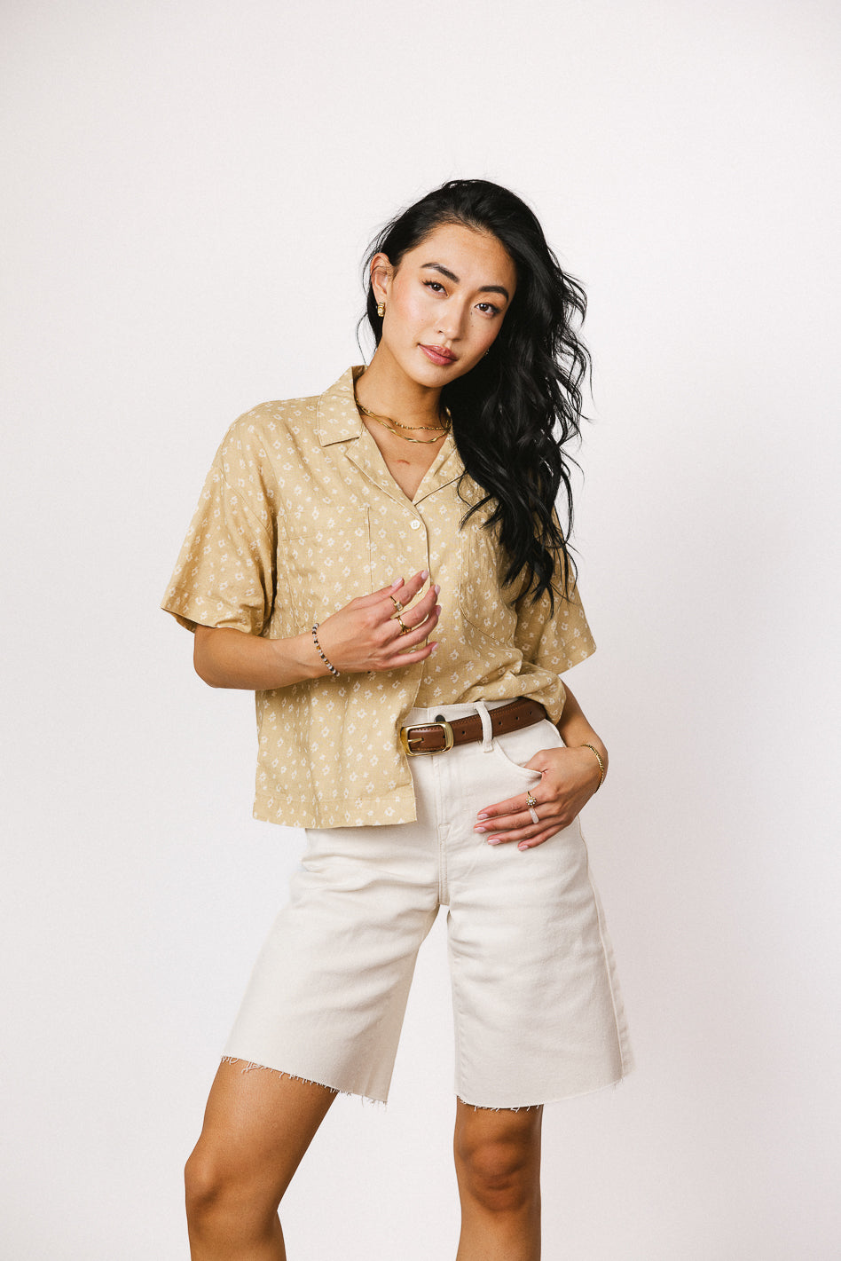 raw hem bermuda shorts