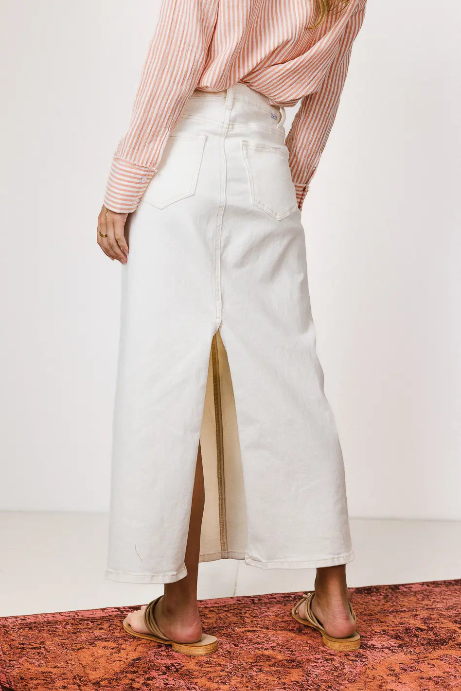 Cream denim skirt hotsell