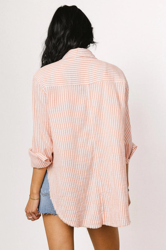 Oversized button up in orange 