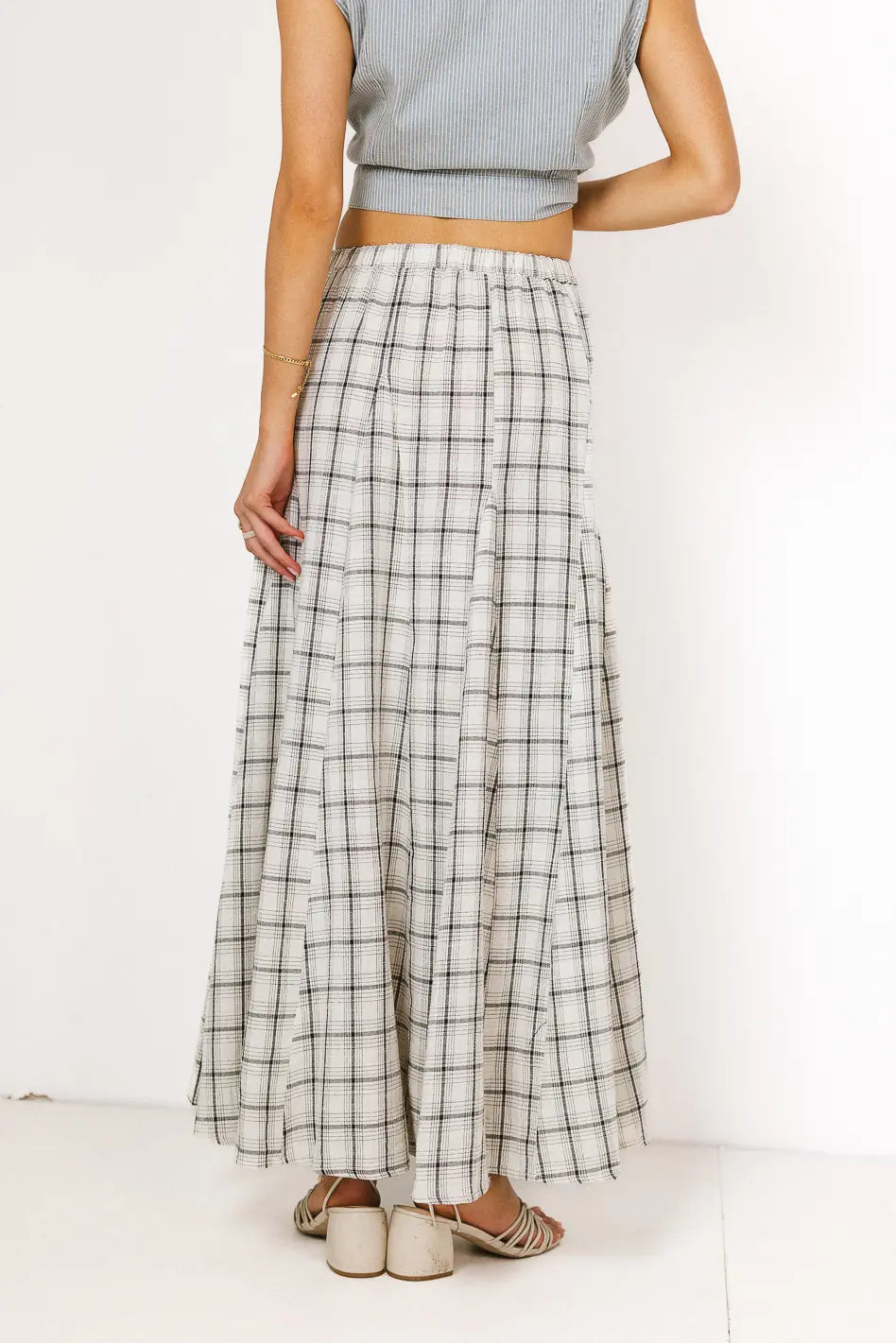 Avril Plaid Maxi Skirt bohme