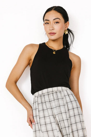 Sleek Jersey Solid Tank in Black - FINAL SALE