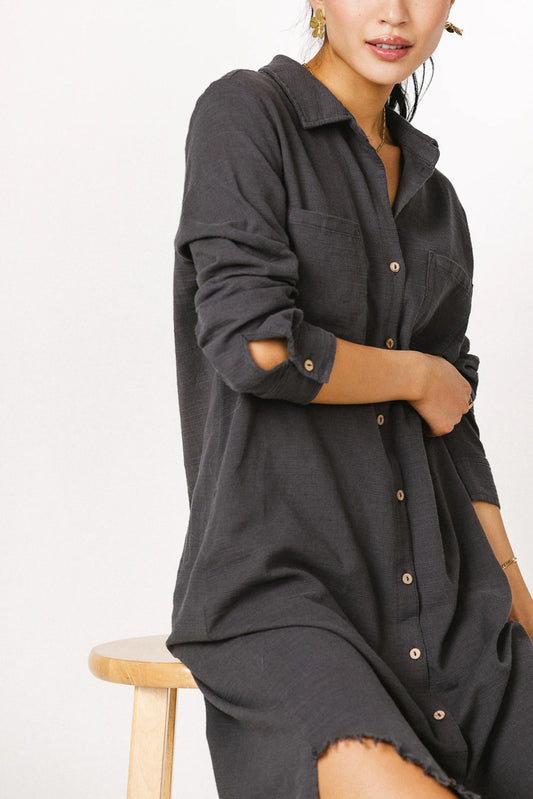 Long sleeves button up in charcoal 