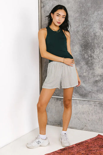 Knit tank top in teal 