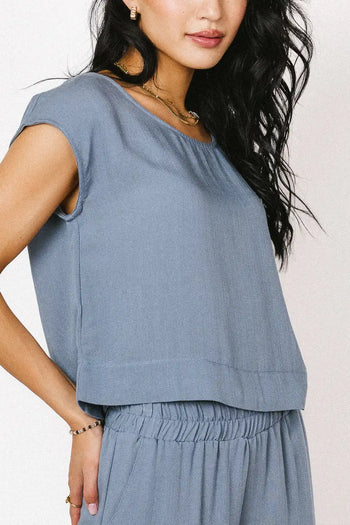 Short sleeves top in slate 