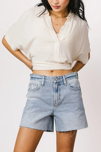 High rise denim shorts 