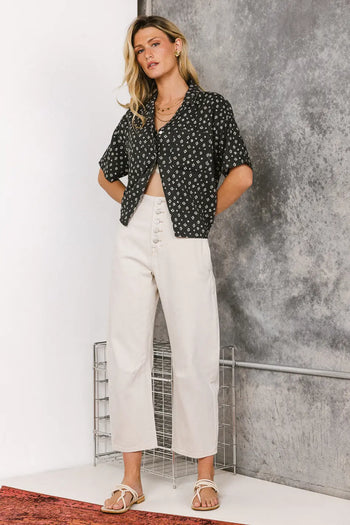 Button up top in black 