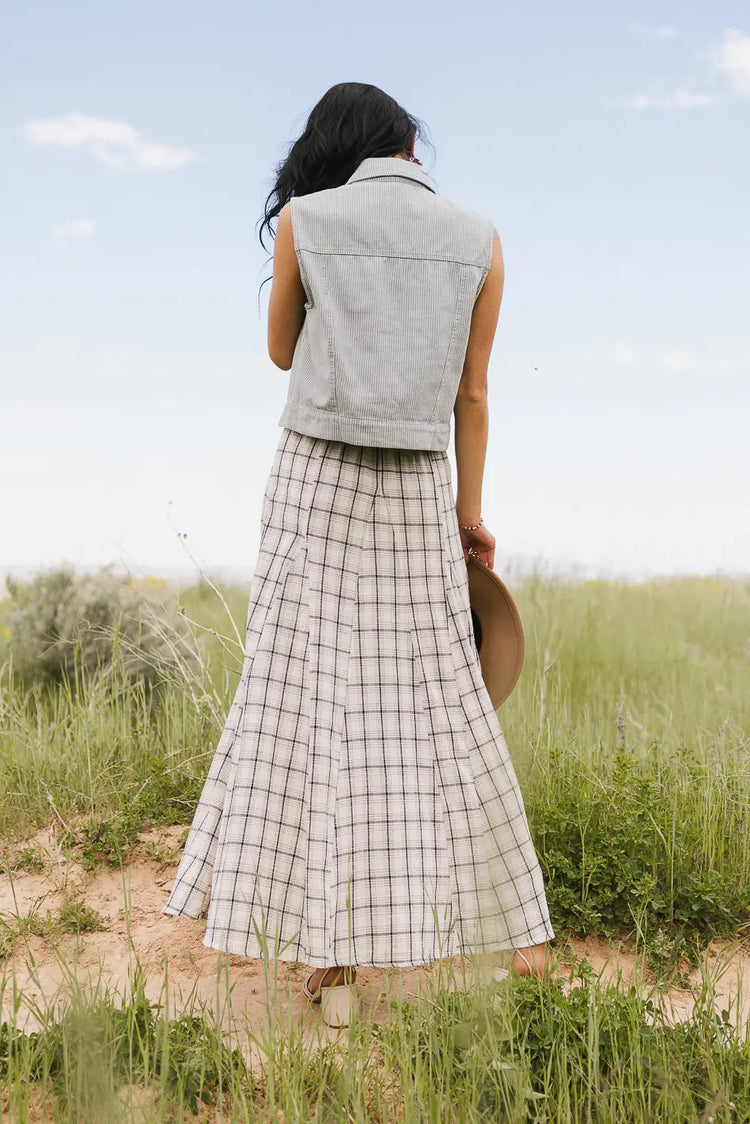 Plaid skirt in natural 