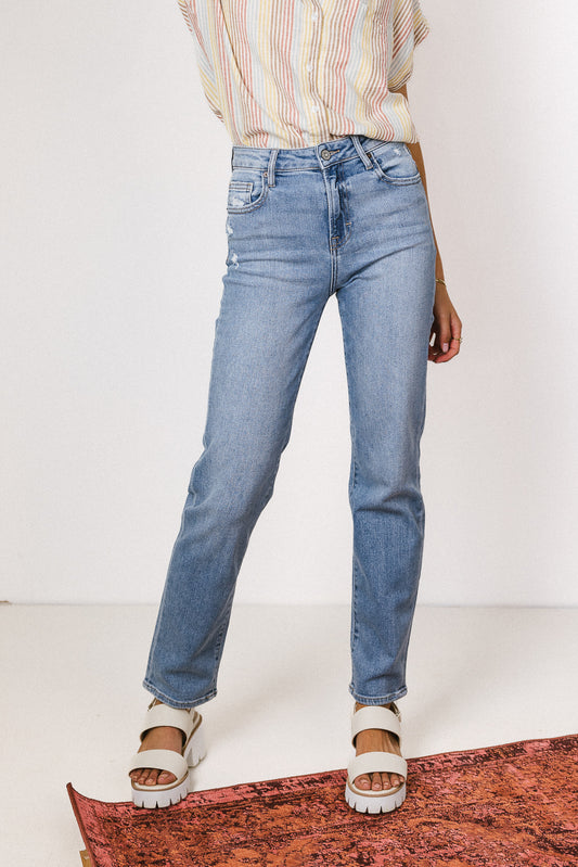 straight leg denim jeans
