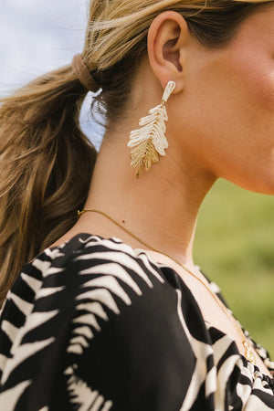 Cascade Vine Earrings in Ivory