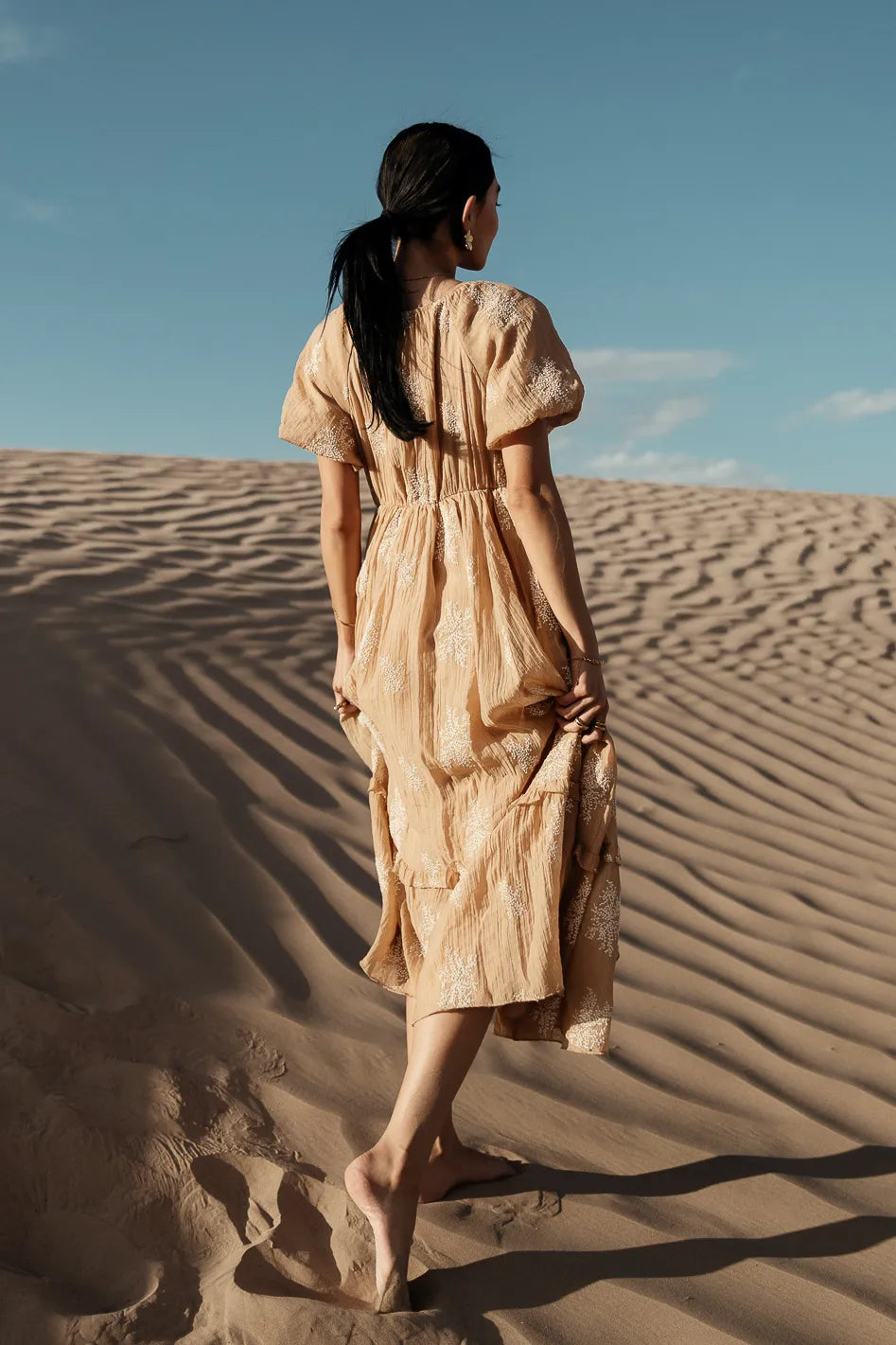 Camel midi dress online