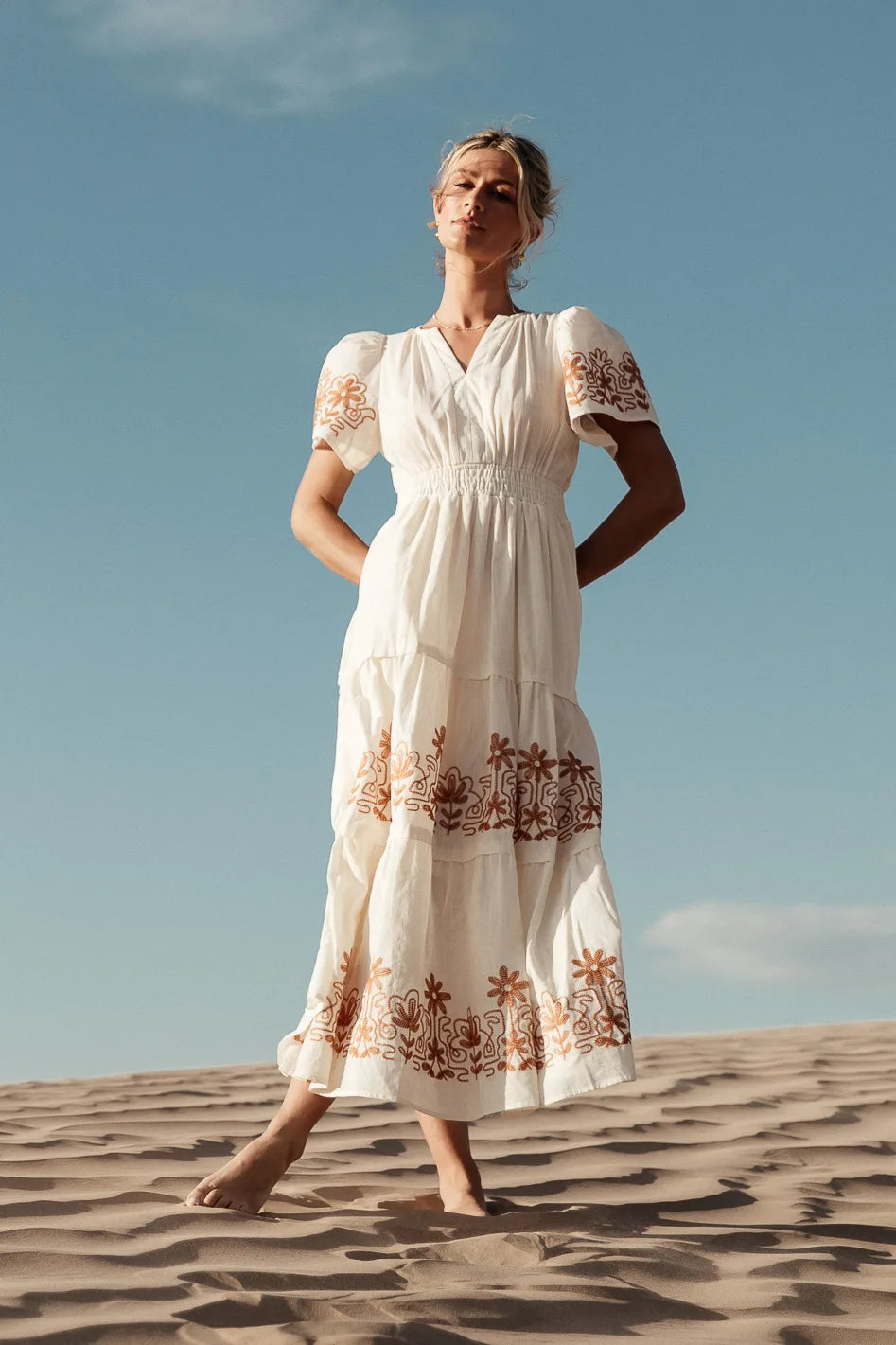 cream bohemian dress Cream Bohemian Long Boho Dress