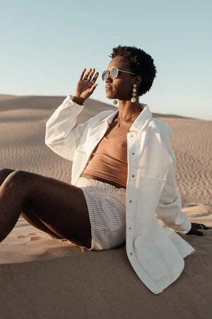 Eloise Denim Jacket in Ivory