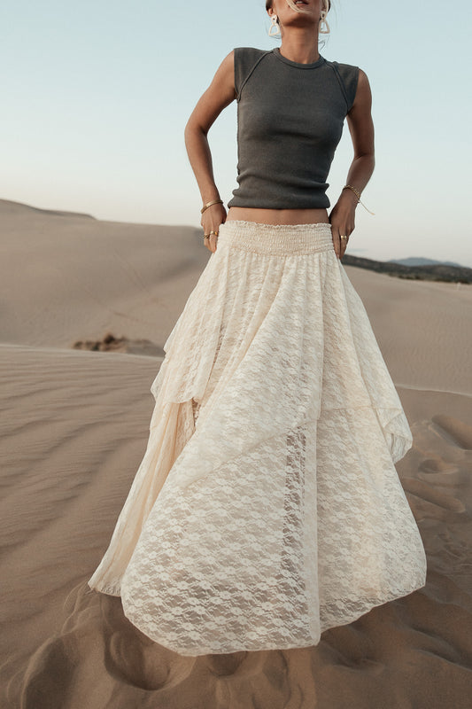 lace sheer skirt