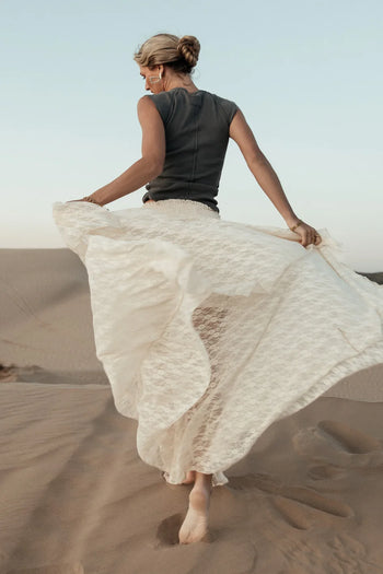 Knit ribbed top in blue 