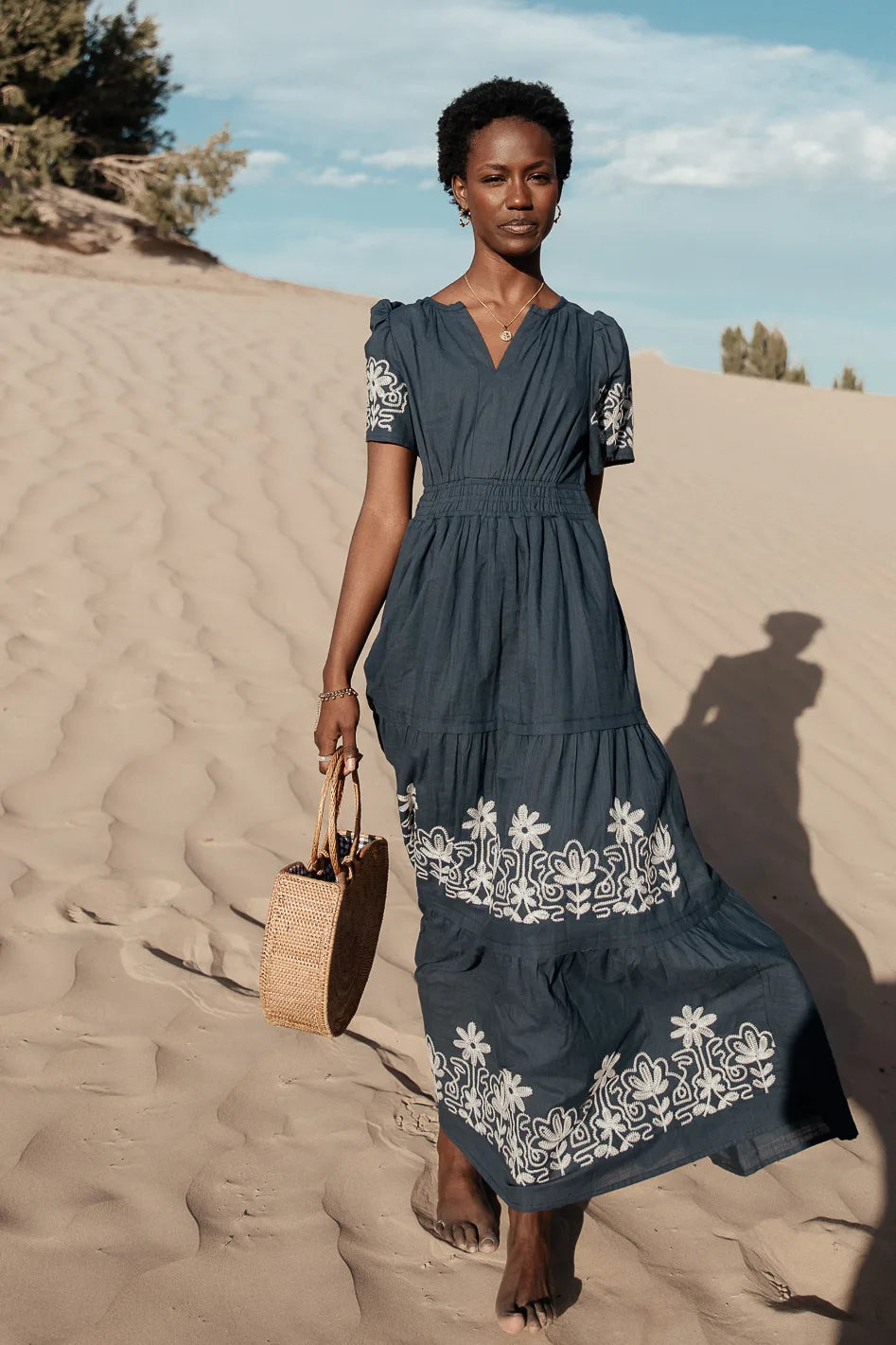 navy blue crushed velvet dress Estelle Luxe Velvet Dress