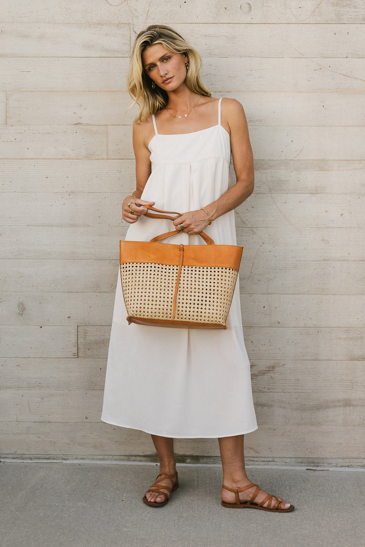 EMIPRE MIDI DRESS IN IVORY