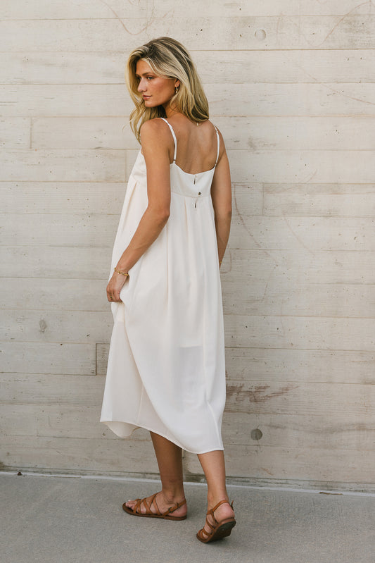 IVORY DRESS WITH BACK BUTTONS