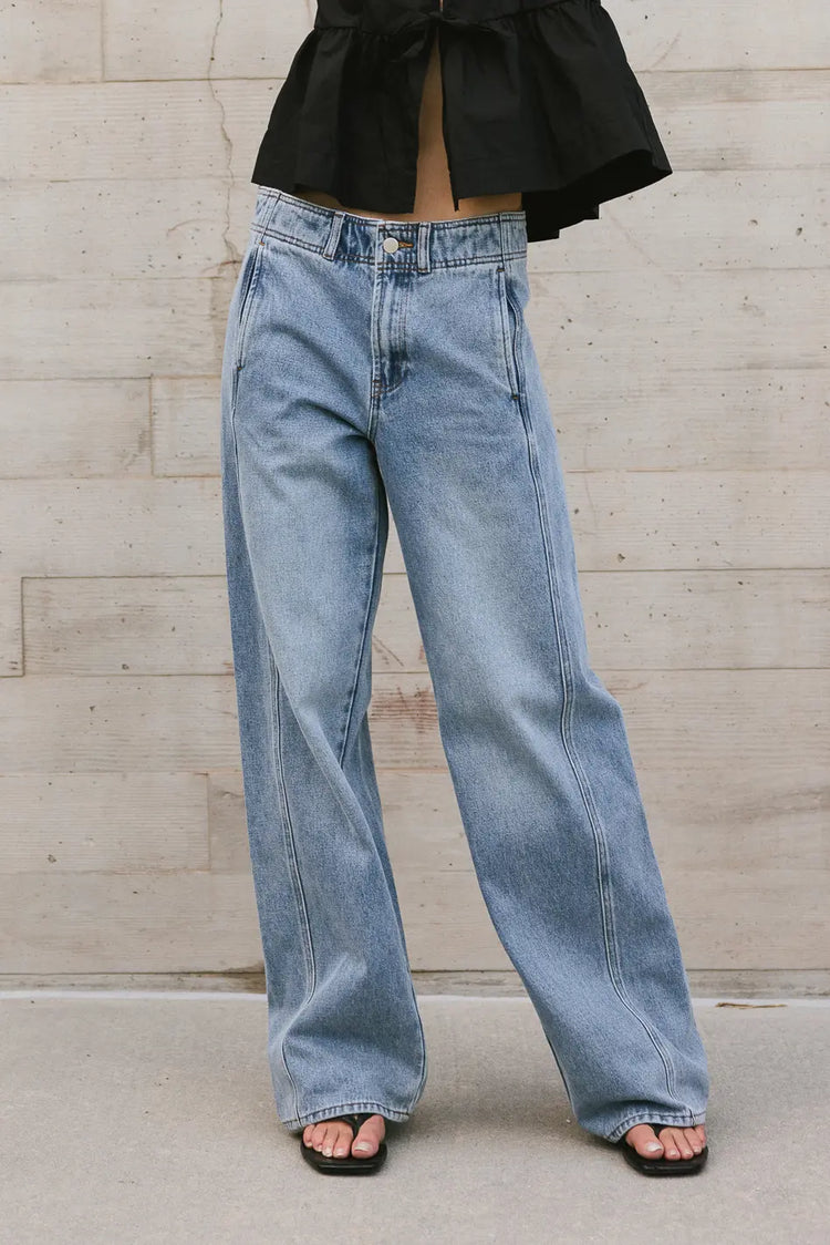 High rise denim pants 