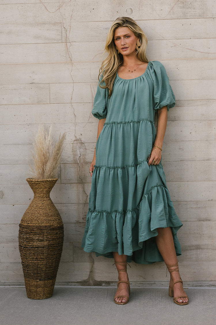 Corinne Tiered Maxi Dress in Blue - FINAL SALE