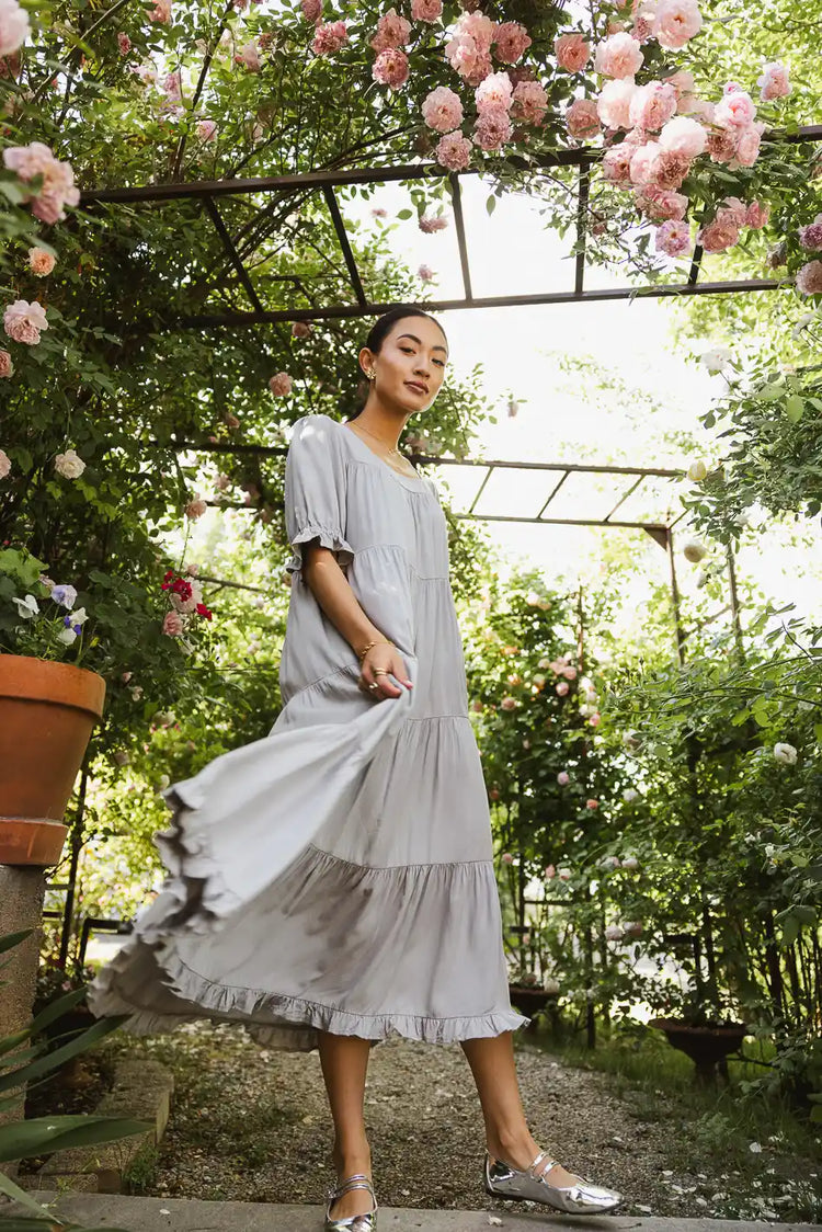 Flowy skirt dress in blue 