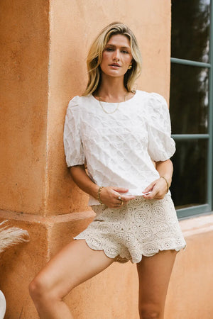 Beverly Textured Blouse in White