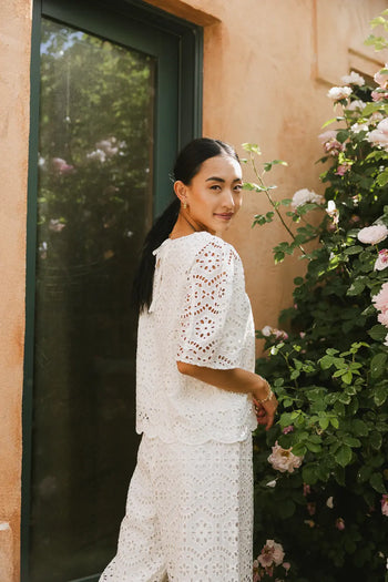 Short sleeves top in white 