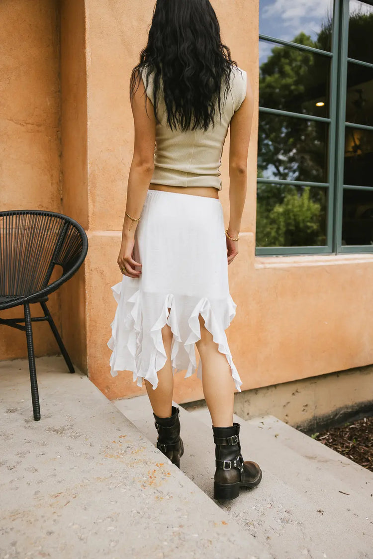 Midi skirt in white 
