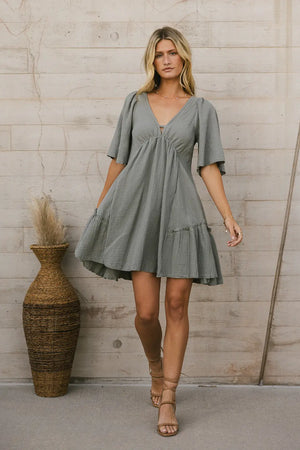 Slow It Down Mini Dress in Sage - FINAL SALE